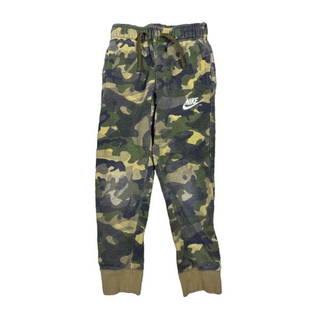 Nike Boys Black/Grey Camo All Over Print Jogger Sweatpants Medium 5-6‎ Years